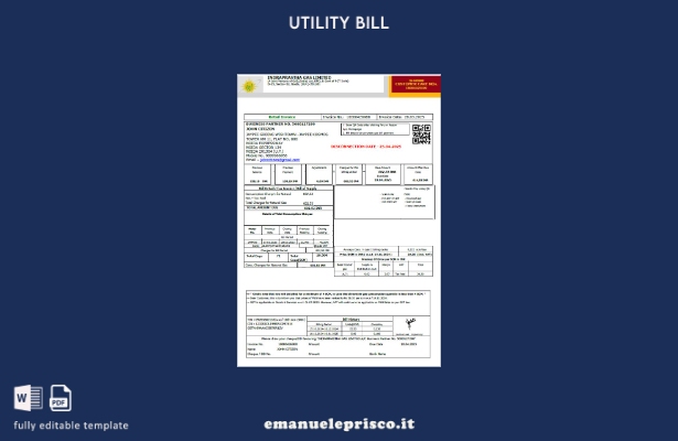modello di versione word della bolletta del gas India Indraprastha stile verific